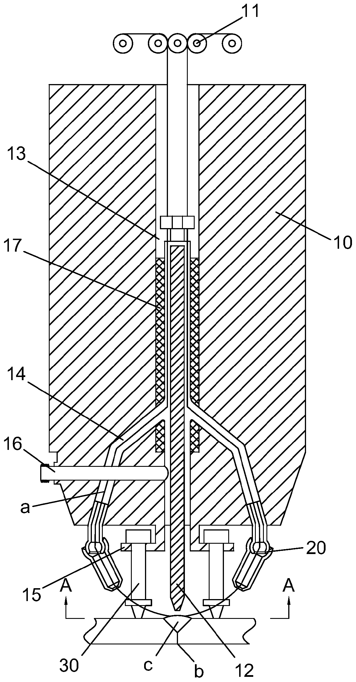 An ultrasonic argon arc welding device