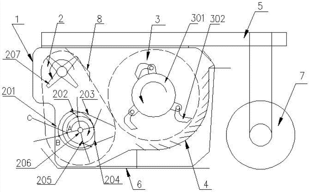 Picking, feeding, smashing and slicing integrated branch processing machine