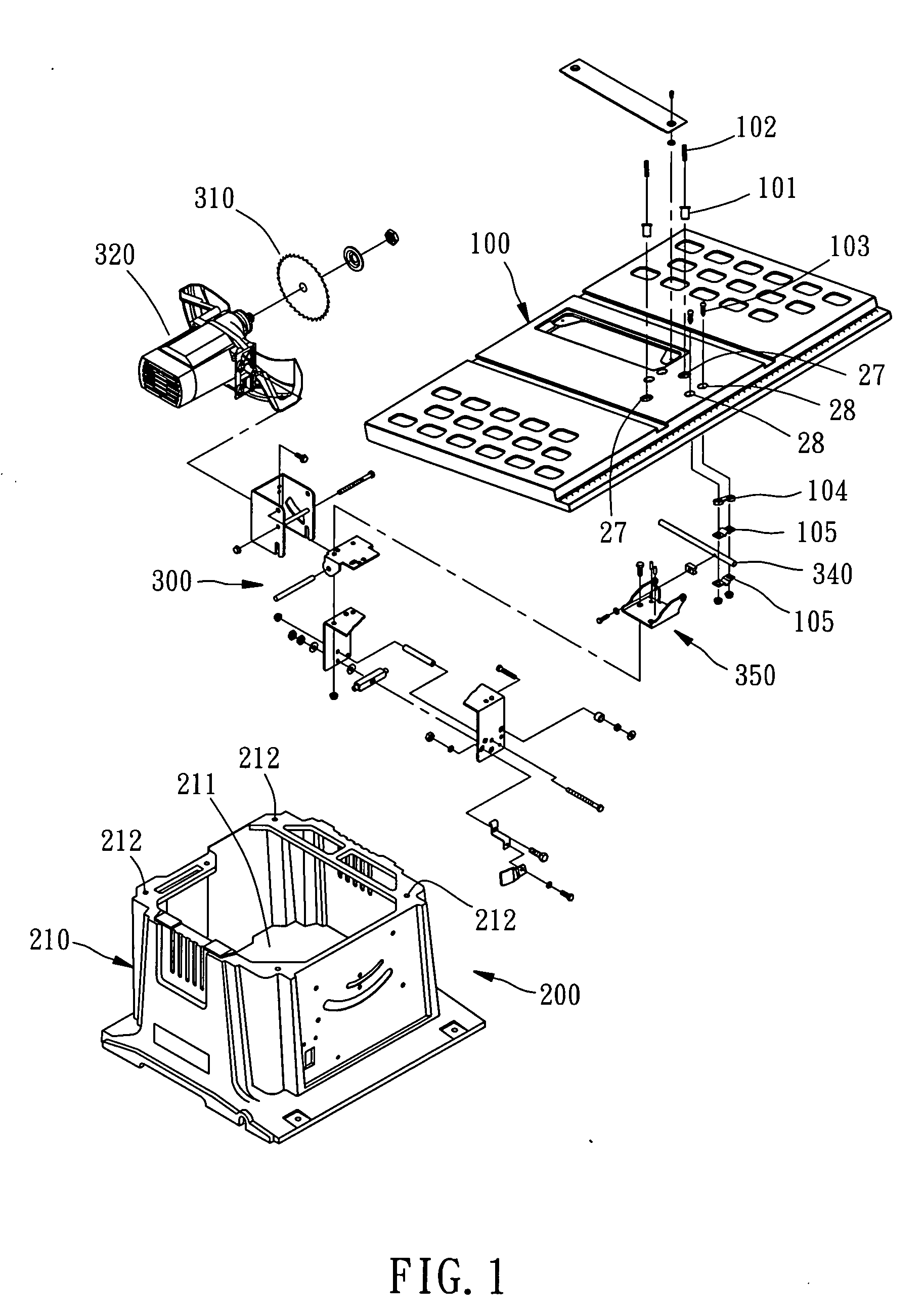 Worktable of a table saw