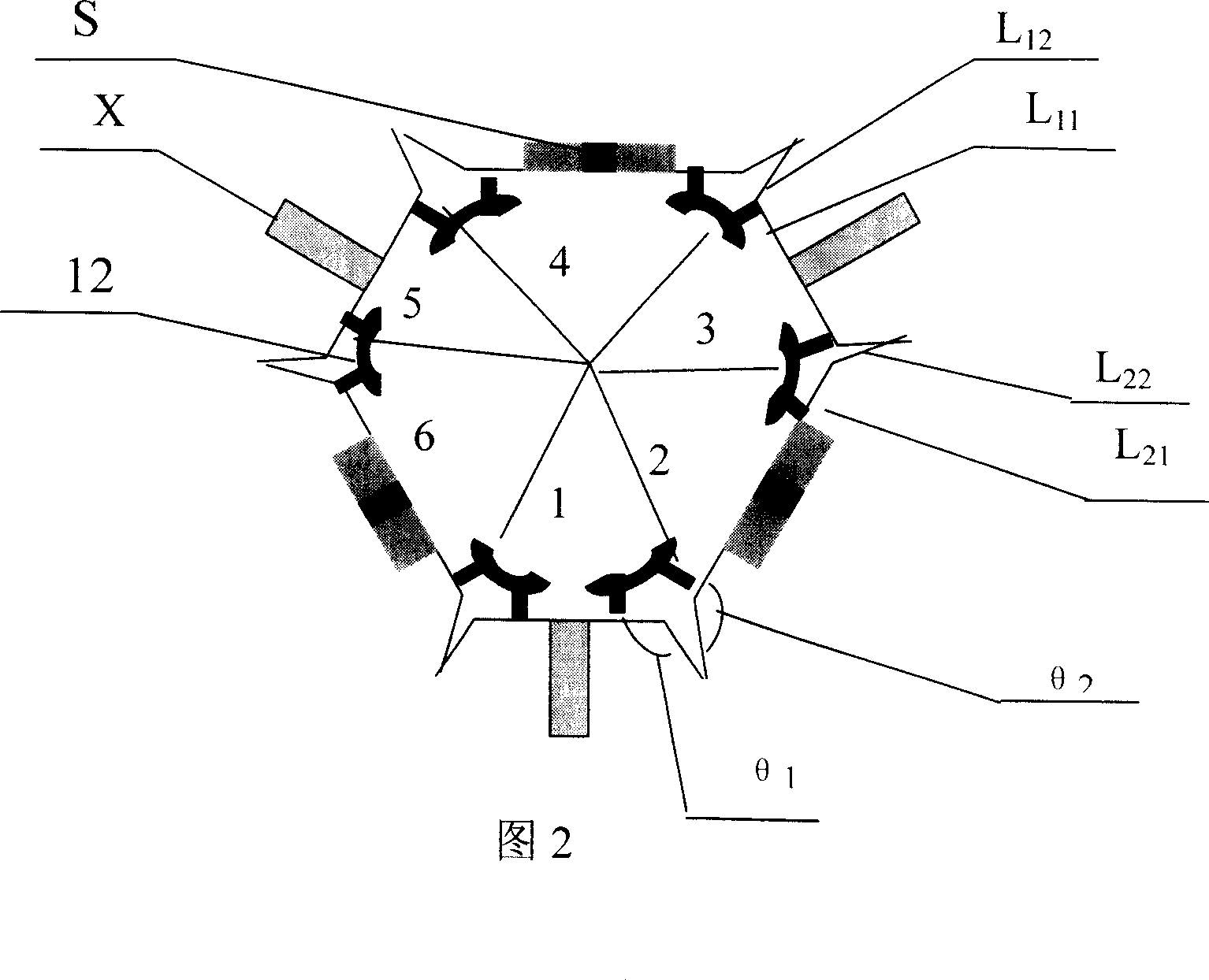 Four-polarization six-sector array omnidirectional antenna