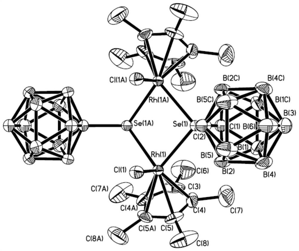 A kind of binuclear rhodium complex containing ortho carborane structure and its preparation and application