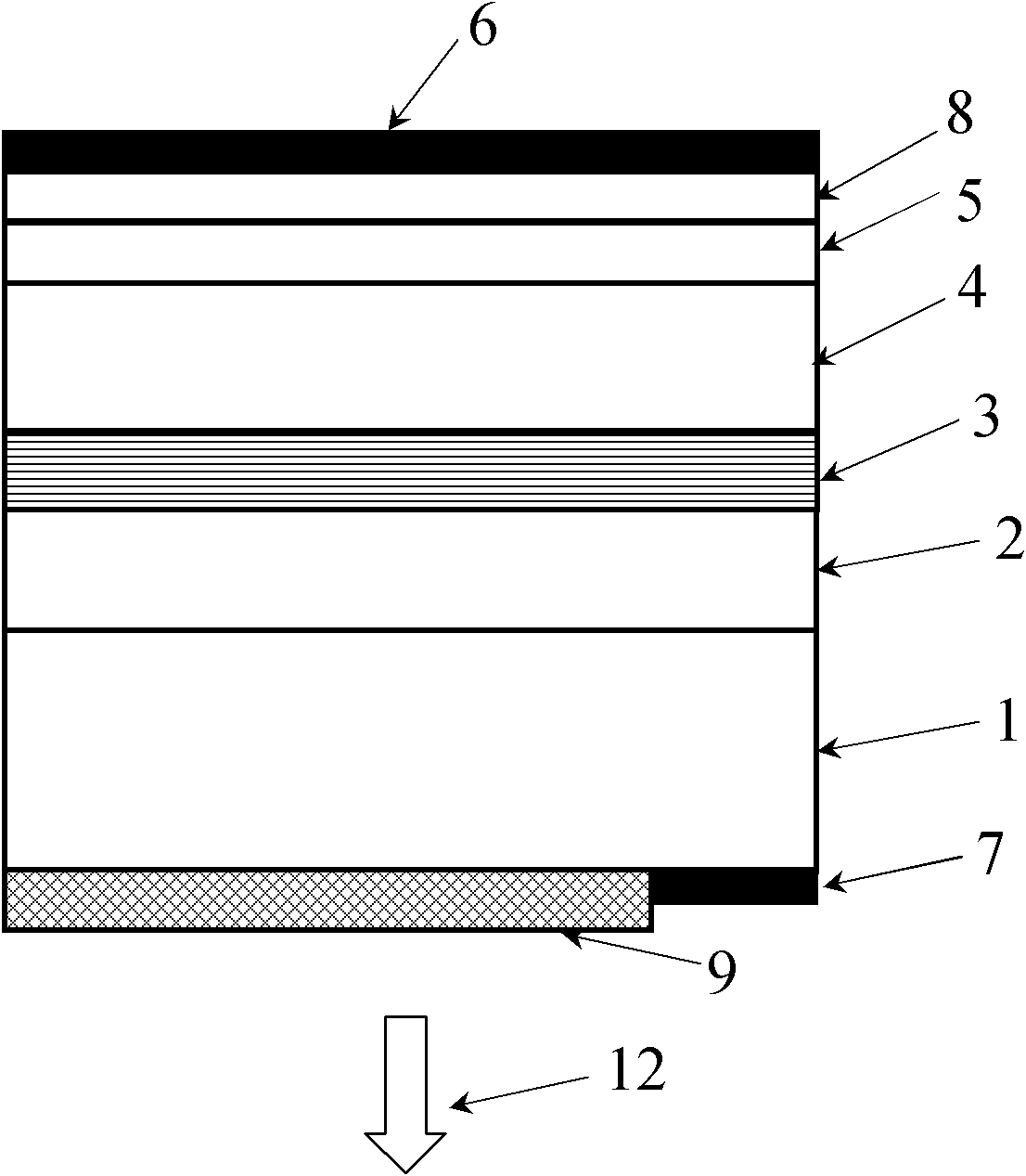 Substrate-glaring SiC substrate vertical structure light-emitting tube and preparation method thereof