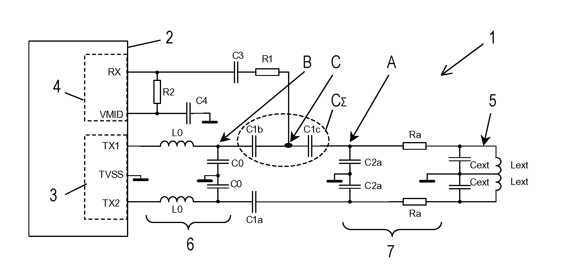 Transceiving circuit for contactless communication