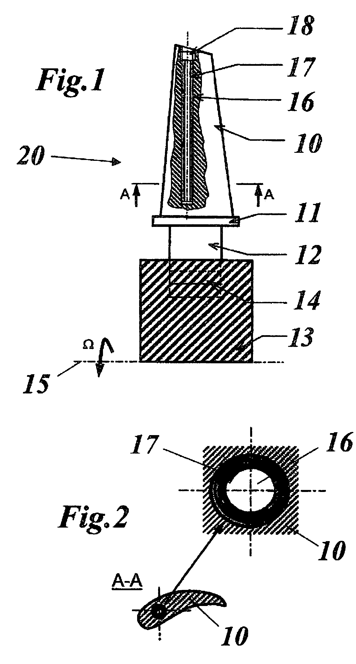 Damping arrangement for a blade of an axial turbine