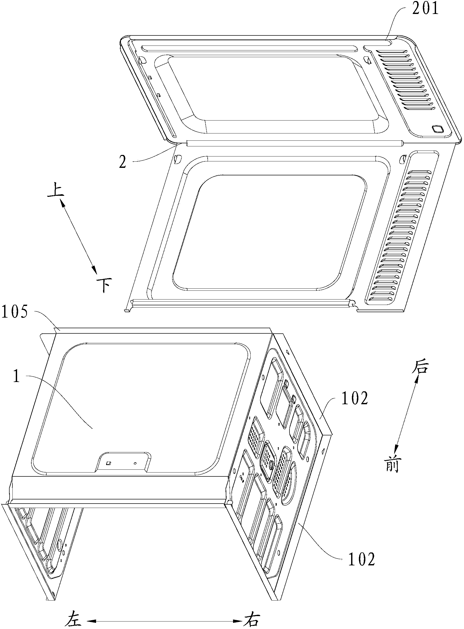 Inner container used for electric oven and electric oven provided with same