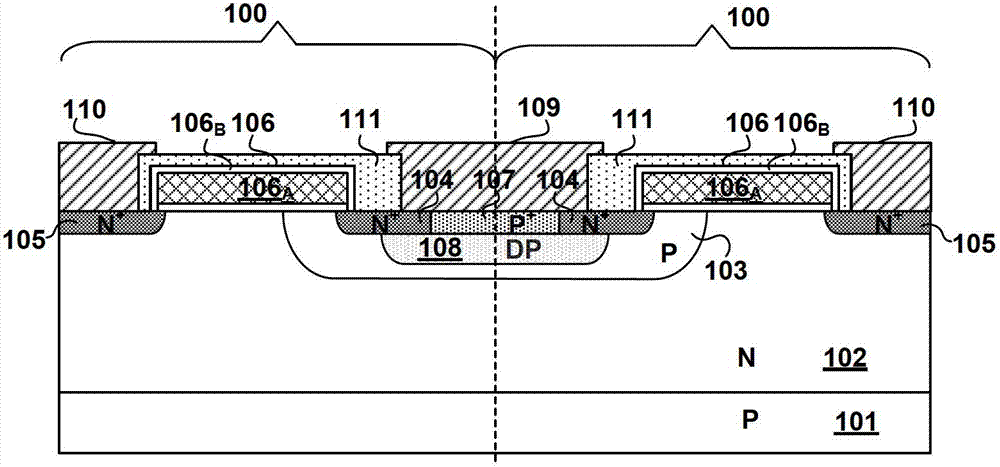 crosswise double diffusion MOFET and manufacturing method thereof