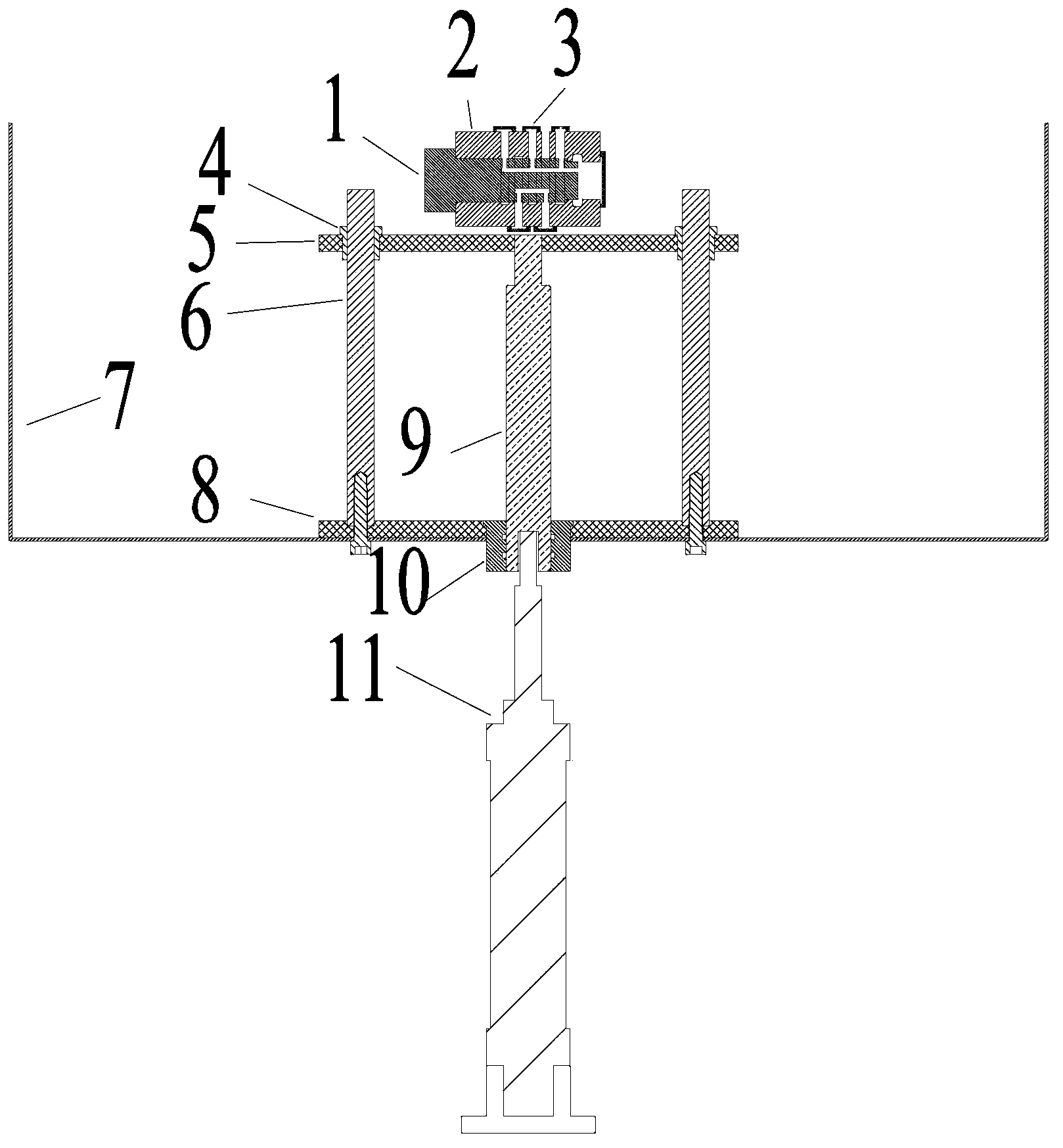 Immersed valve body test bench