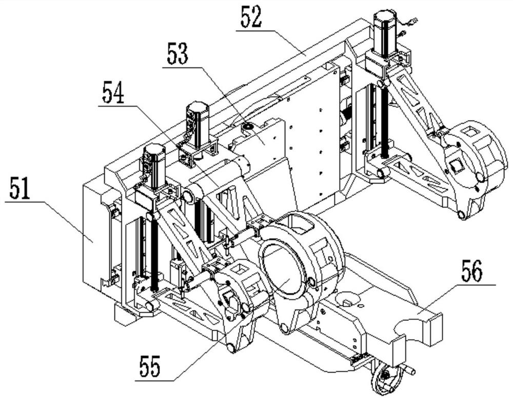 Clamping method and system for overhauling short shaft side gearbox of motor train unit based on AGV (Automatic Guided Vehicle)