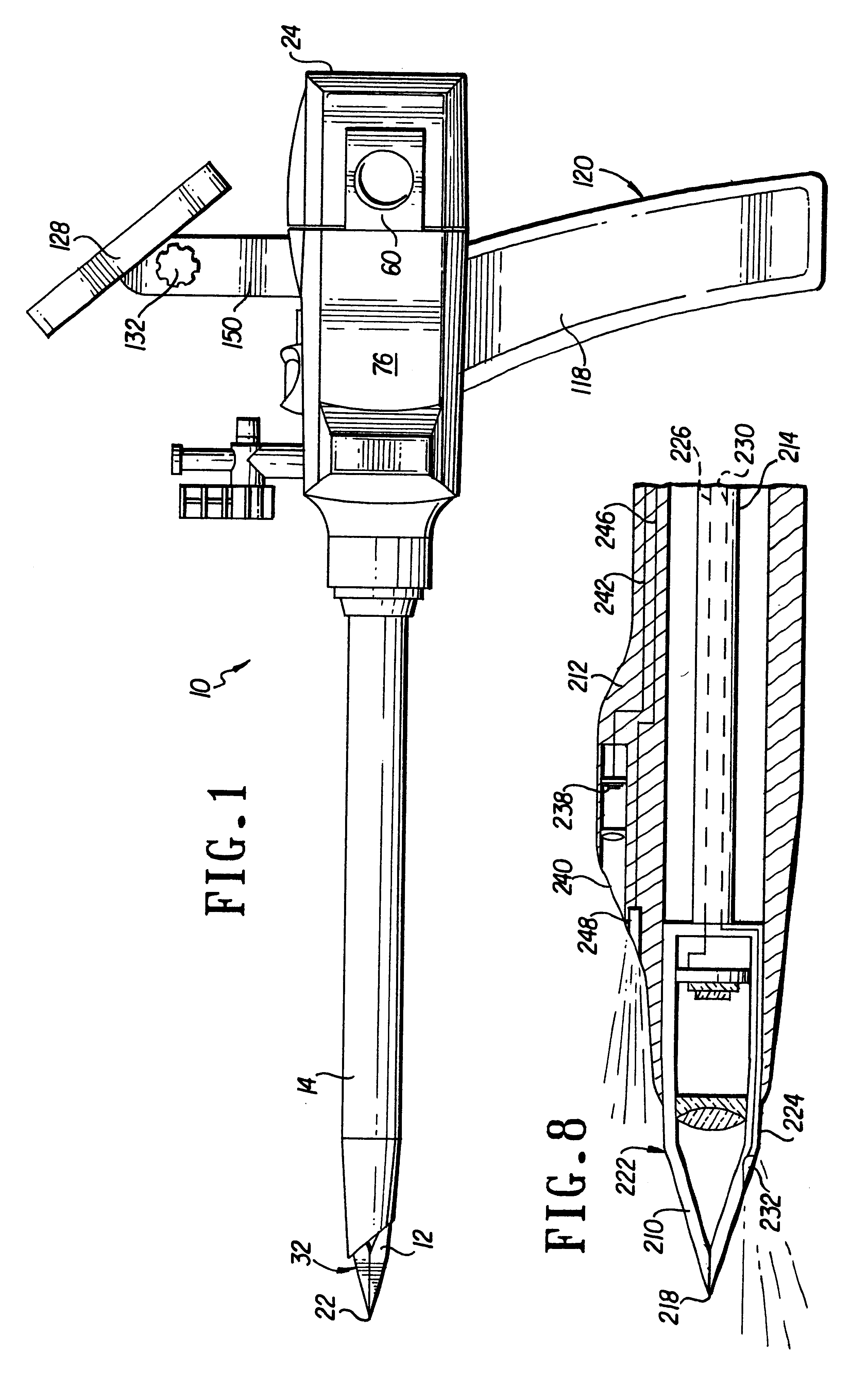Penetrating endoscope and endoscopic surgical instrument with CMOS image sensor and display