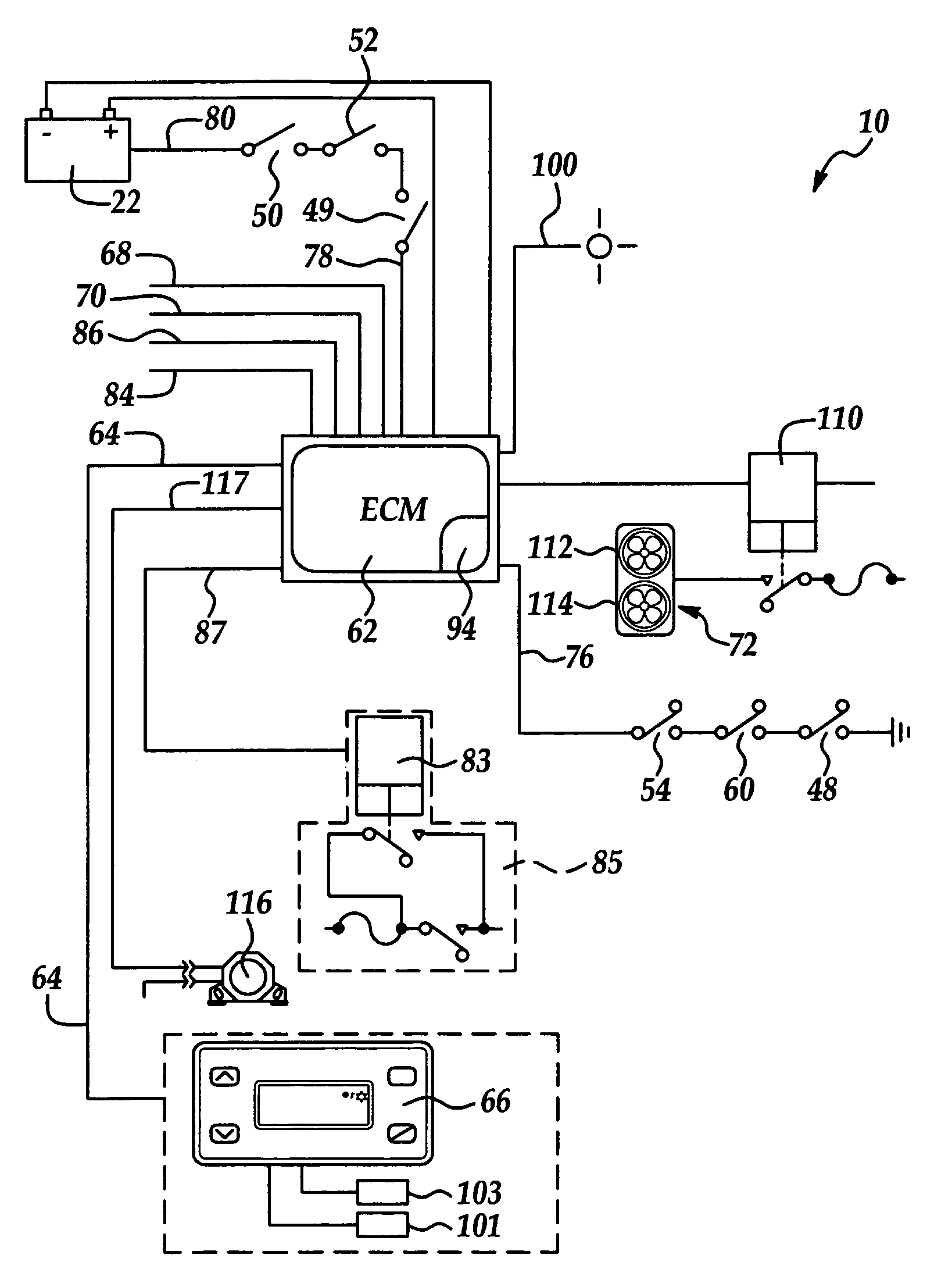 Engine control system and method of automatic starting and stopping a combustion engine