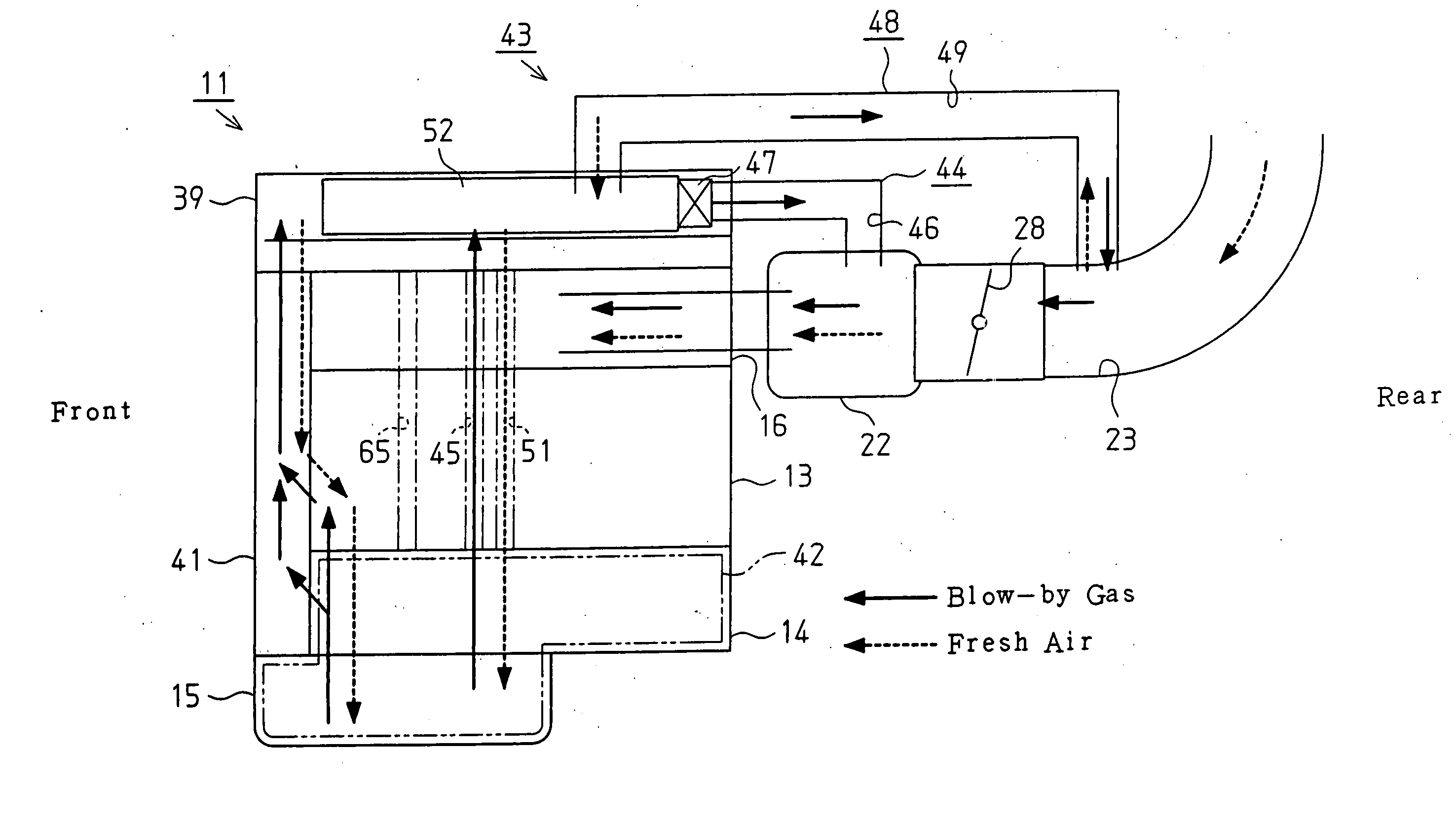 Breather chamber structure for internal combustion engine and internal combustion engine