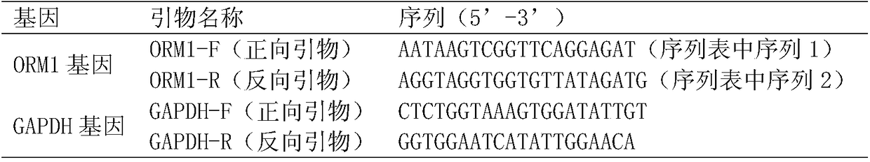 Application of system for detecting ORM1 (orosomucoid 1) gene expression quantity for diagnosing tuberculosis