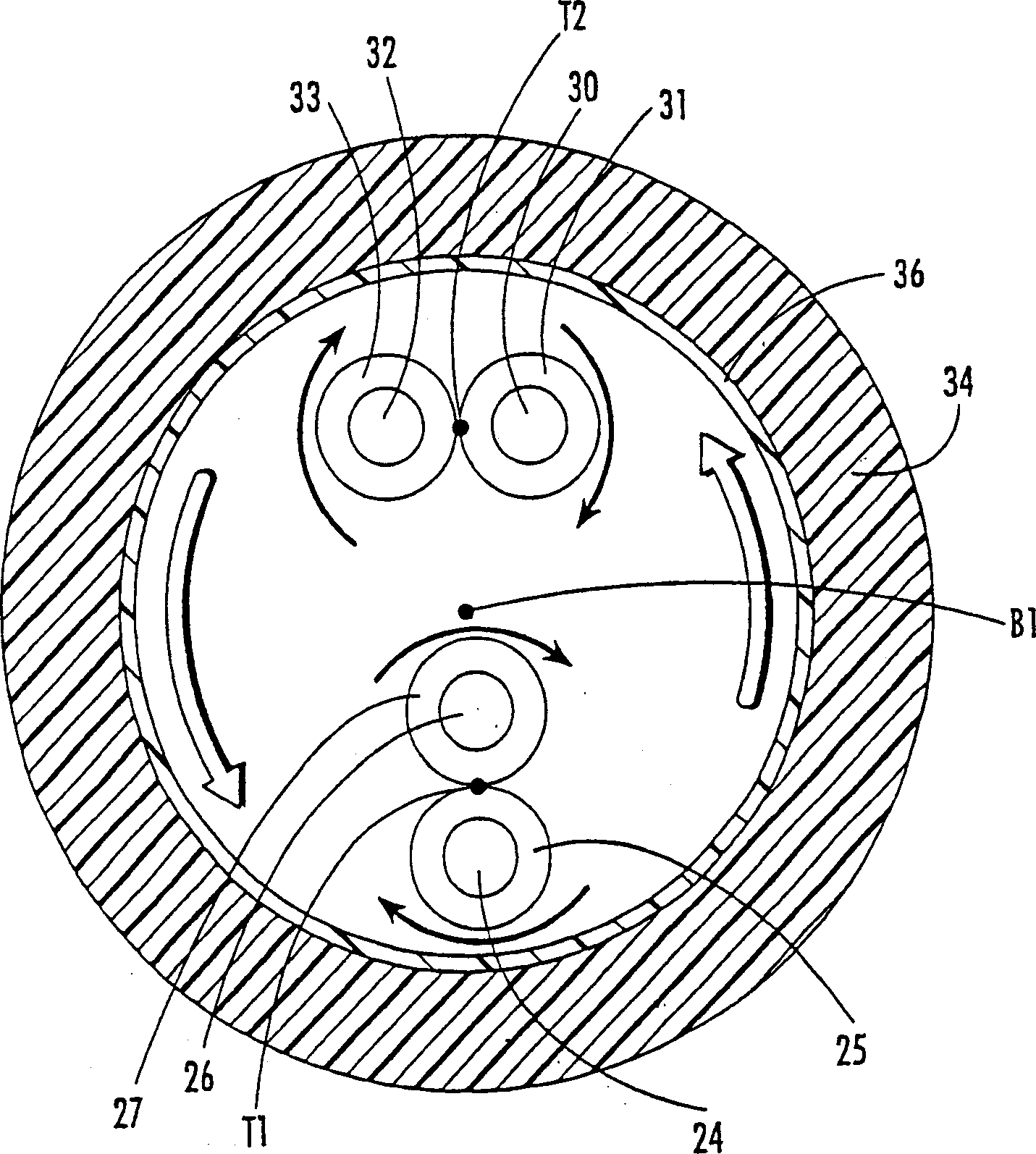Communication cable whose insulated conductors are parallelly-opposite-arraged into bundle