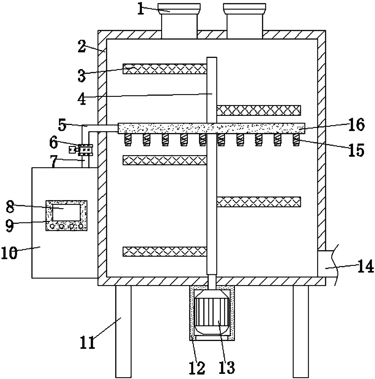 Agent mixing pharmaceutical machine with water feeding and heating functions