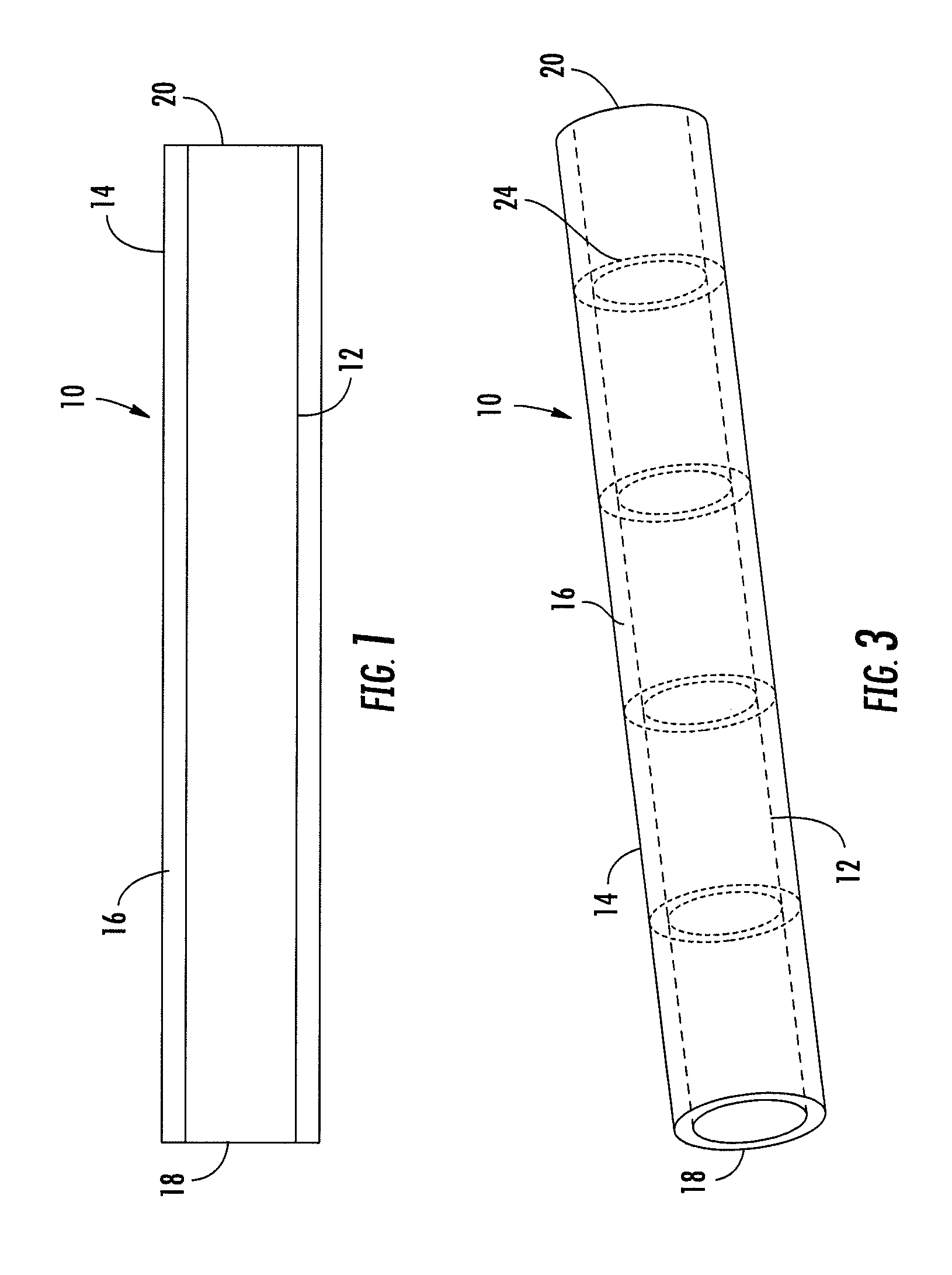 Multi-layer device with gap for treating a target site and associated method