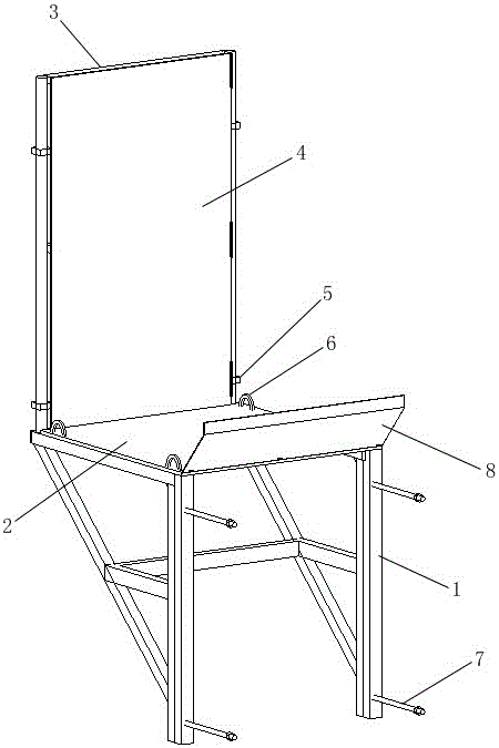 Outside construction operating platform of industrial assembly engineering for preventing objects from hitting