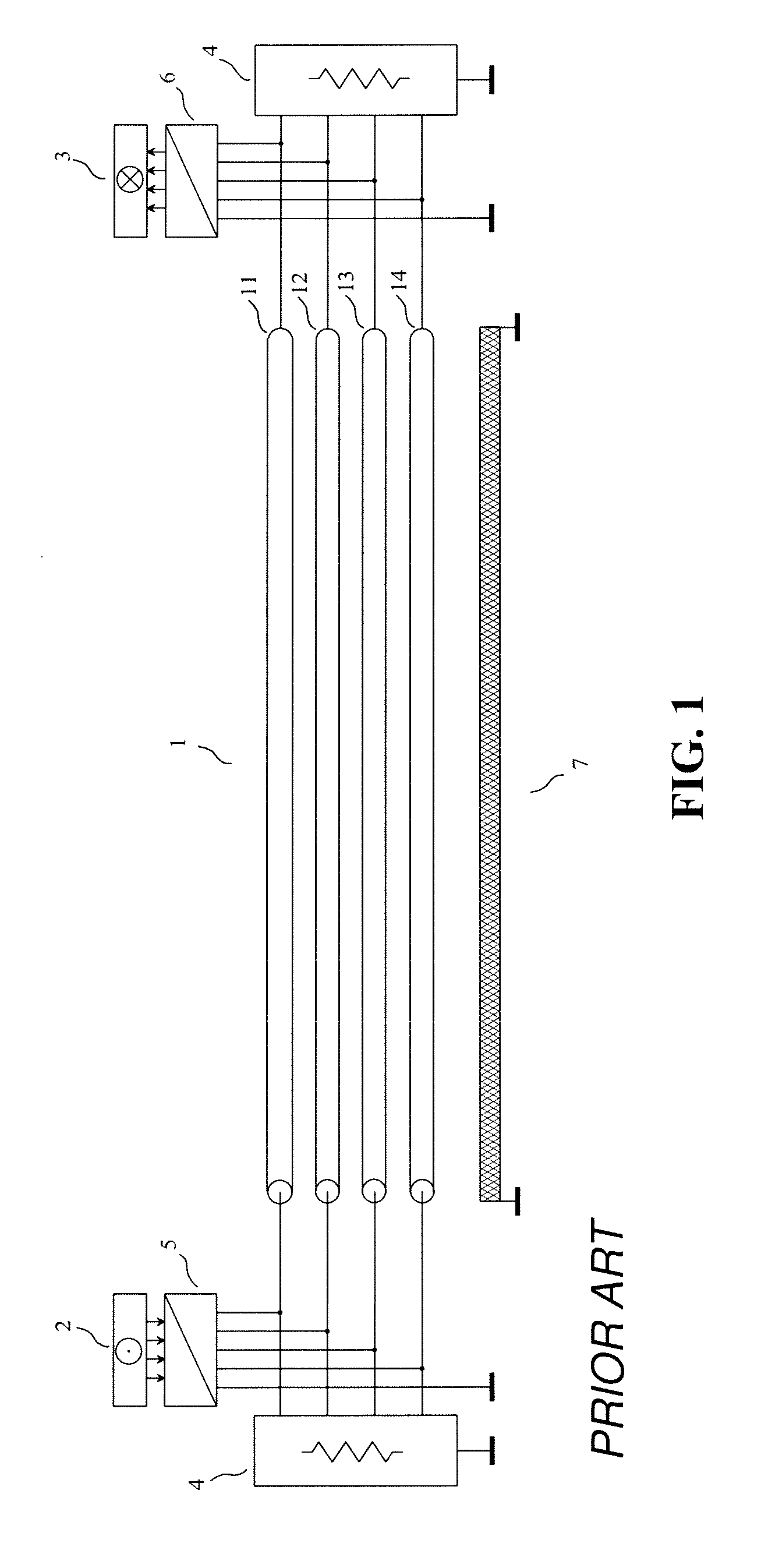 Method for pseudo-differential transmission using modal electrical variables