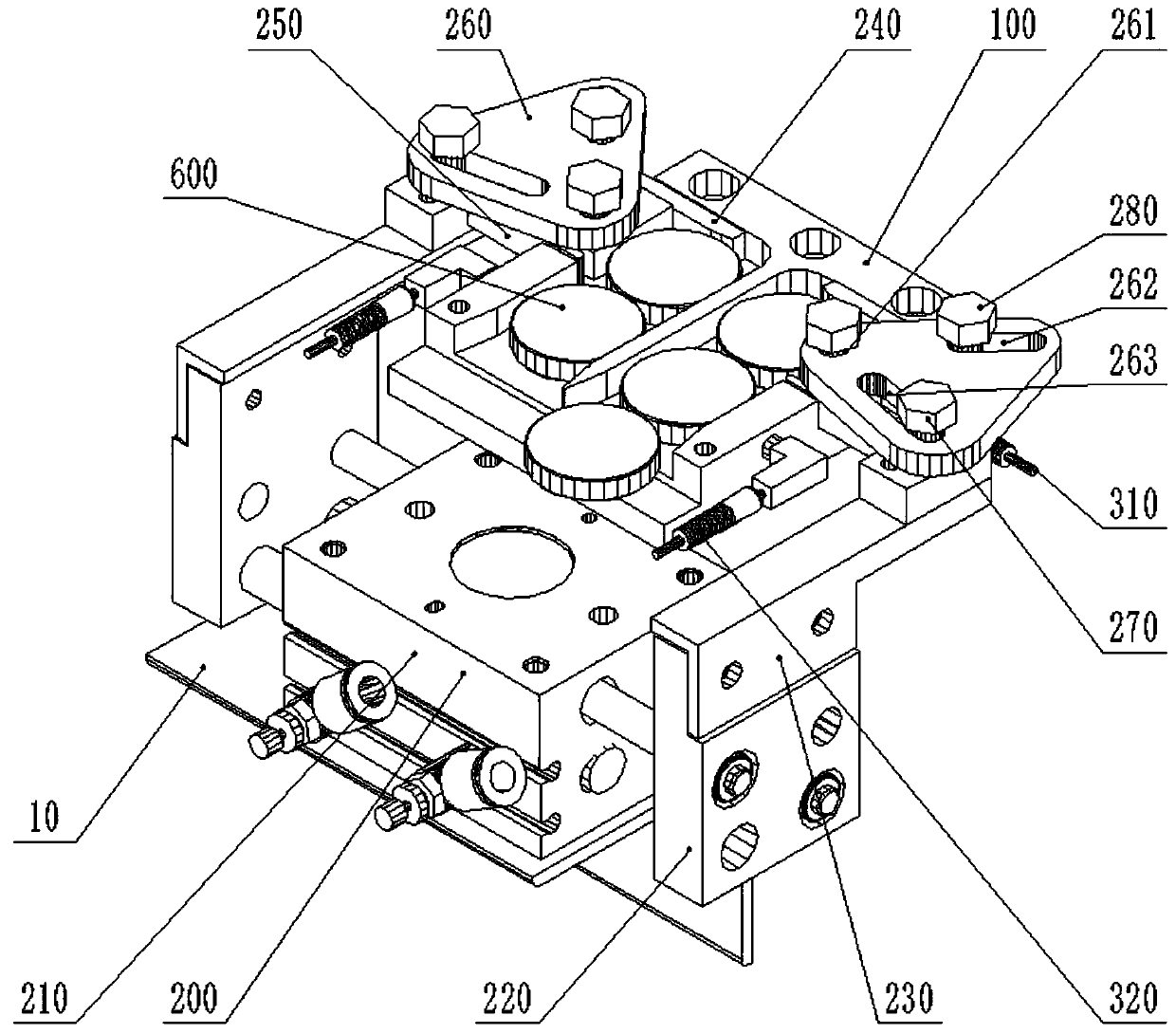 Jade wafer pneumatic precise distributing, positioning and detecting device