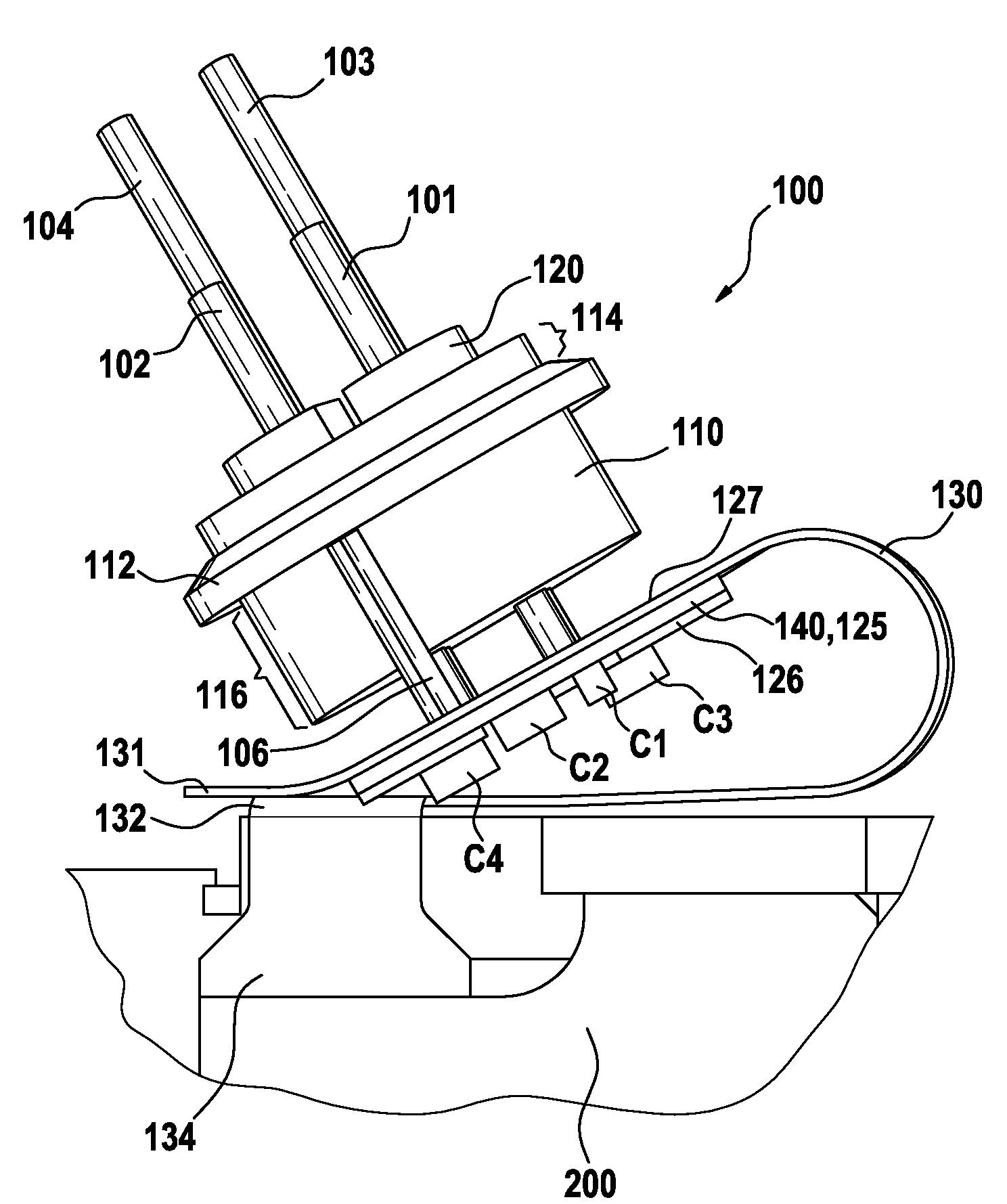 Filtering assembly and a feedthrough assembly