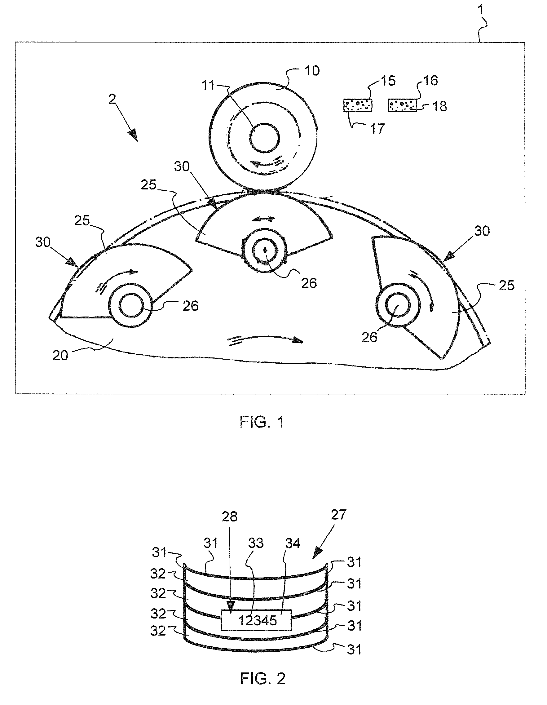 Removal device for removal of labels, label and method for applying glue to a label