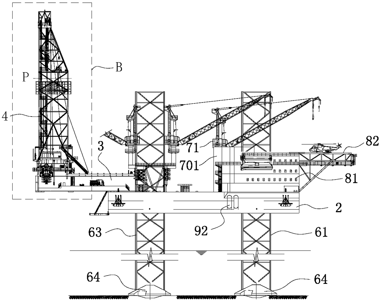Self-lifting type drilling platform