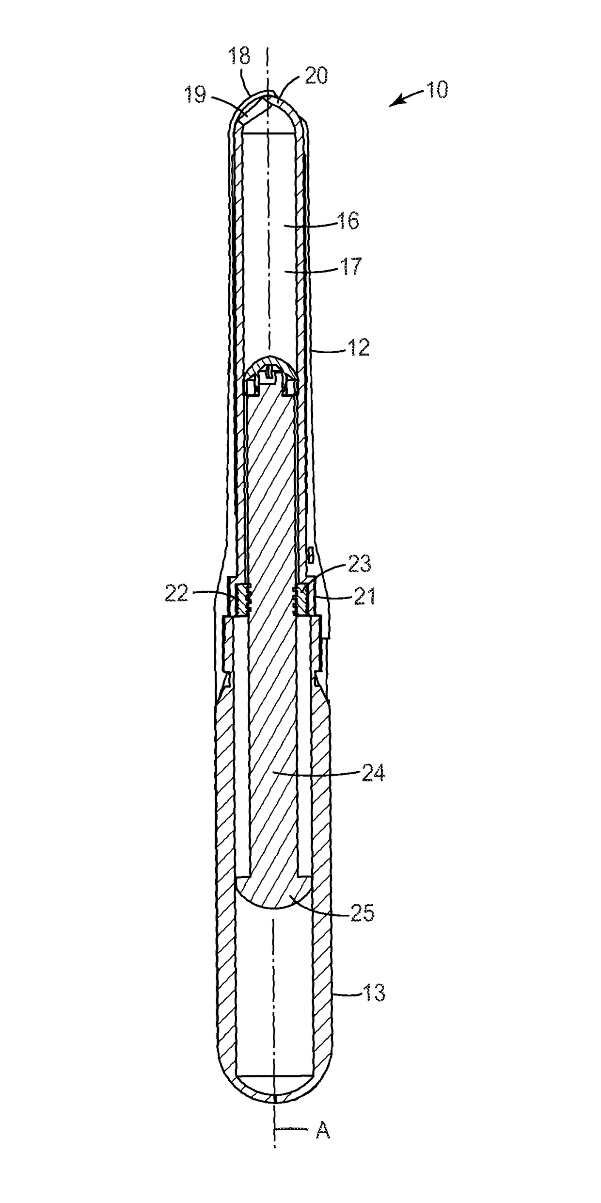 Pen-like dispenser for a dental material