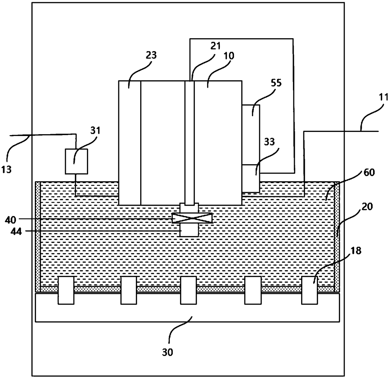 A closed automatic hydraulic uniform immersion system