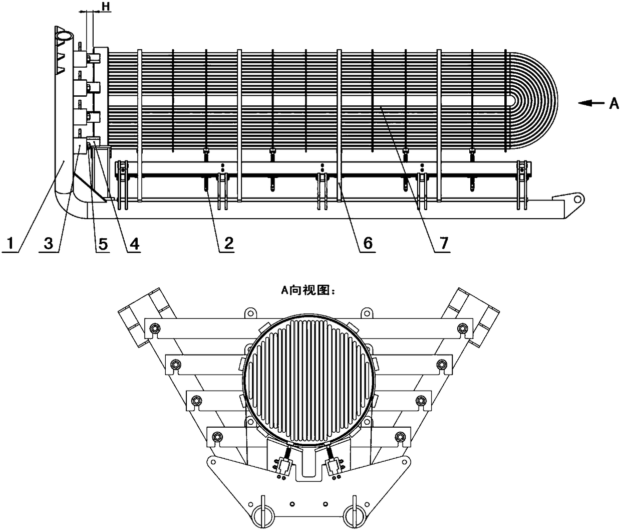 Manufacturing and overturning device for heat exchanger tube bundle assembly