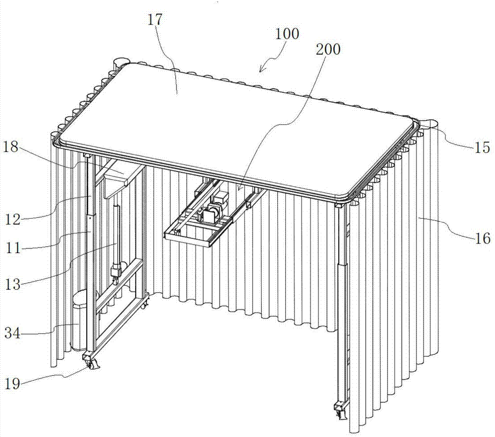 A bathing device for a paralyzed patient's bed