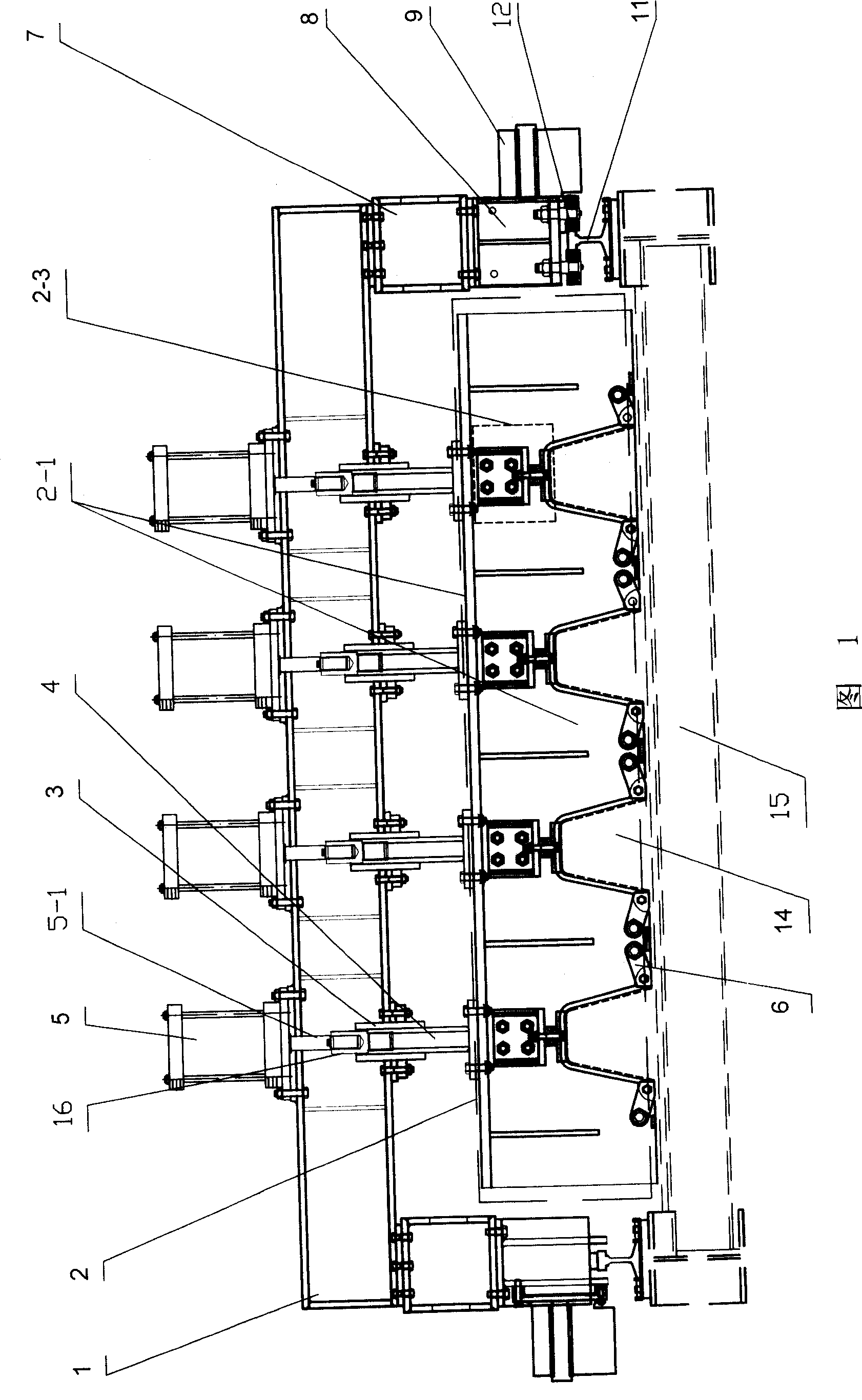 Electric pneumatic type machine for assembling U-shaped ribs of plate units