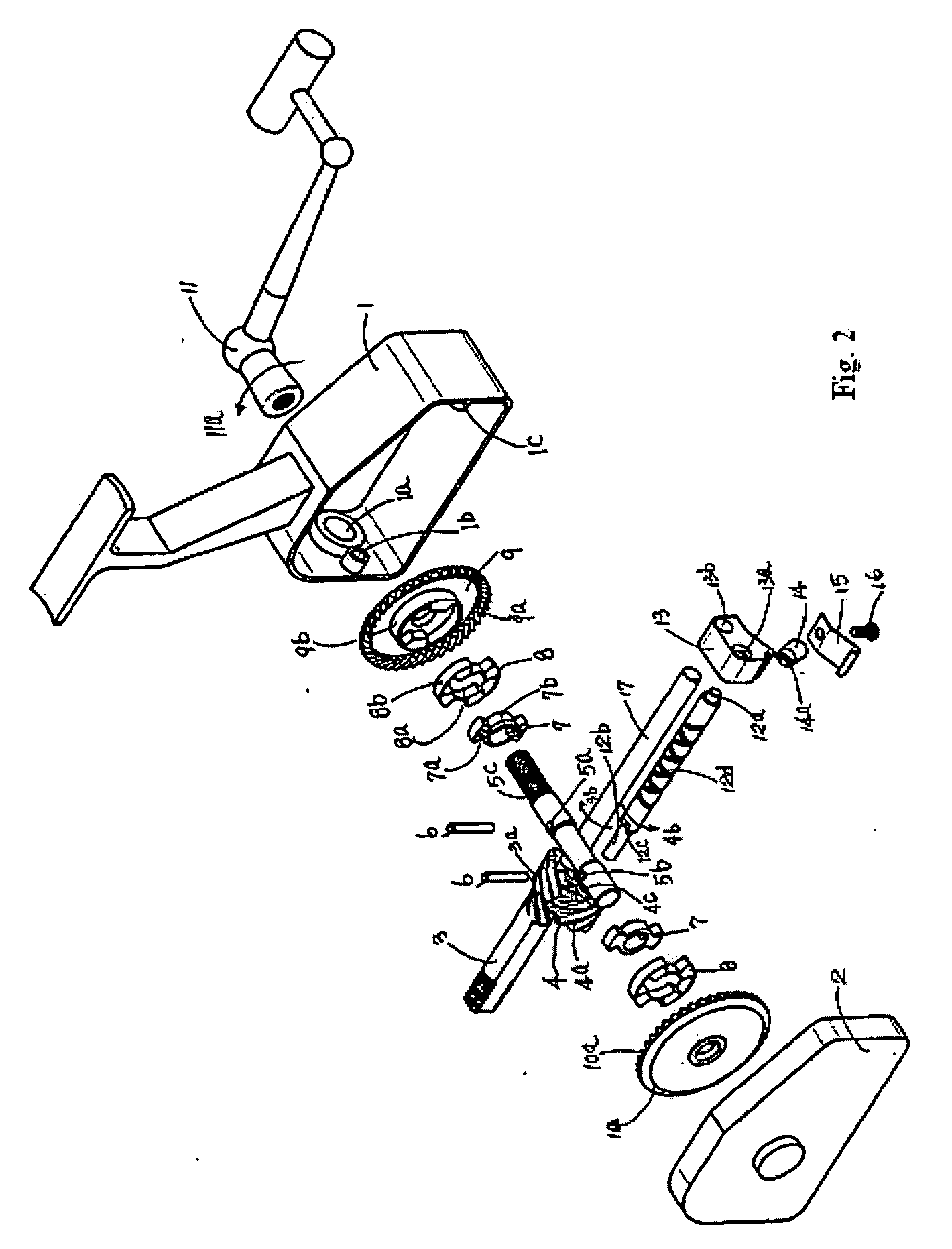 Double-gear driving mechanism for a reel unit