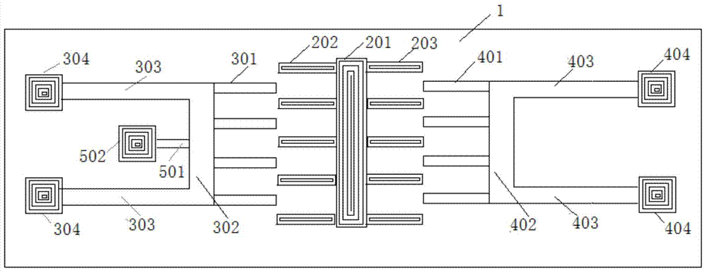 Structure for testing micro-beam breaking strength based on longitudinal comb-tooth-type capacitor