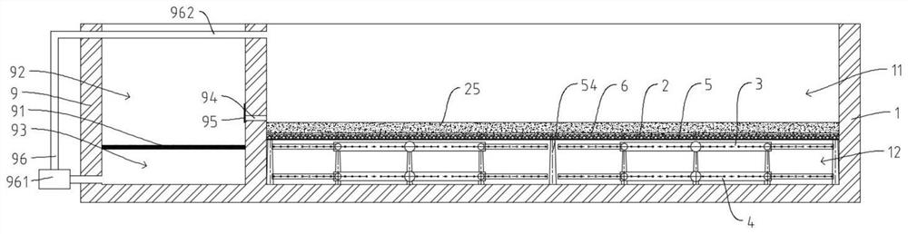 Blast furnace slag bottom filter tank system and blast furnace slag bottom filter method treatment process