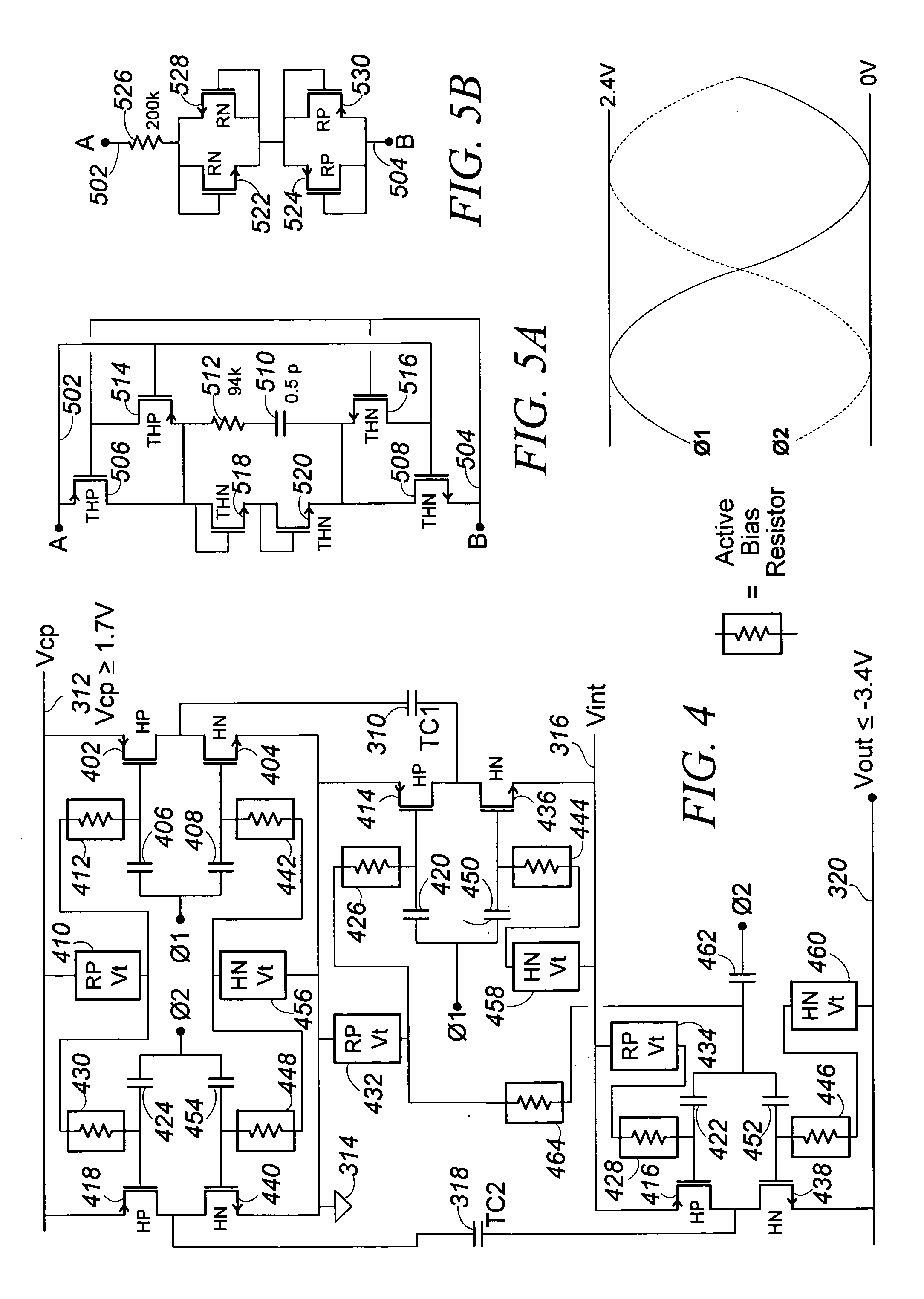 Low-Noise High Efficiency Bias Generation Circuits and Method