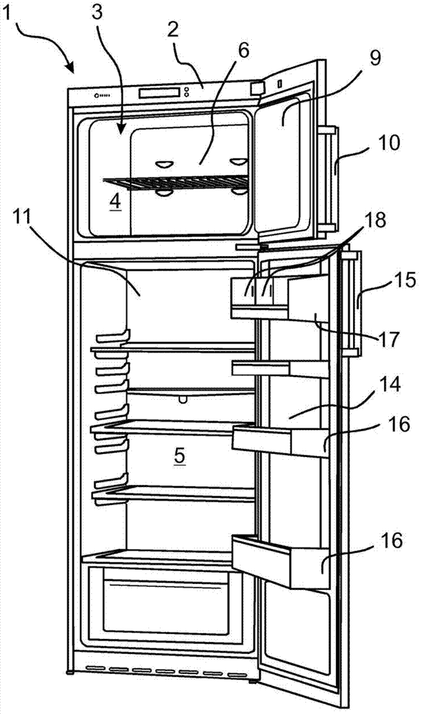 Refrigerator comprising a storage compartment with a sliding door
