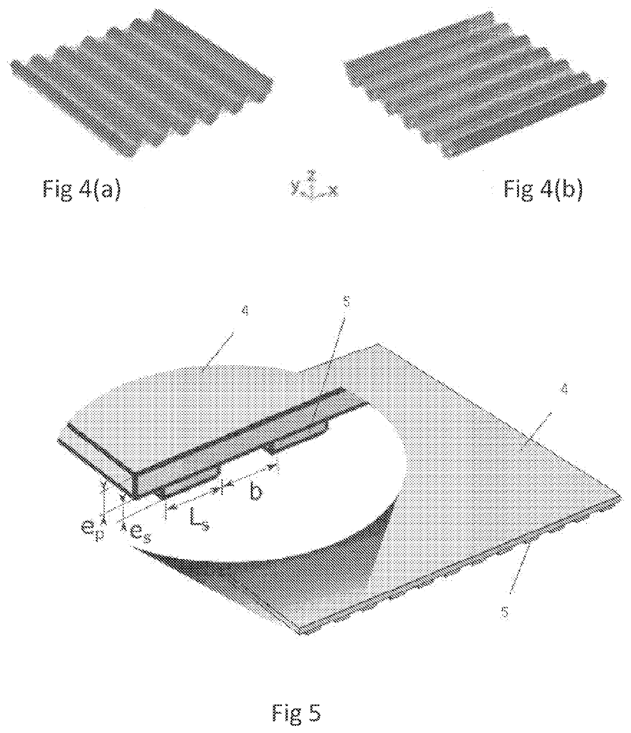 Haptic feedback device provided with stiffeners