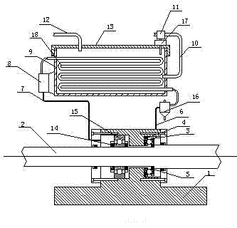 Thrust bearing and lubricating device thereof