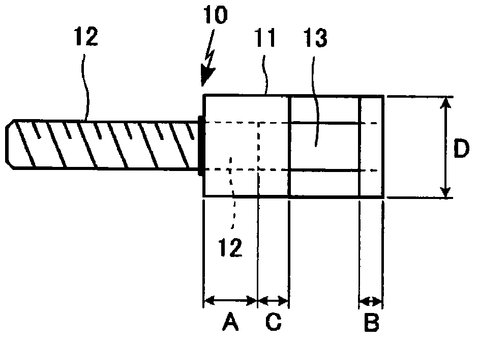 Stud bolt connecting member and industrial furnace inner face repair method