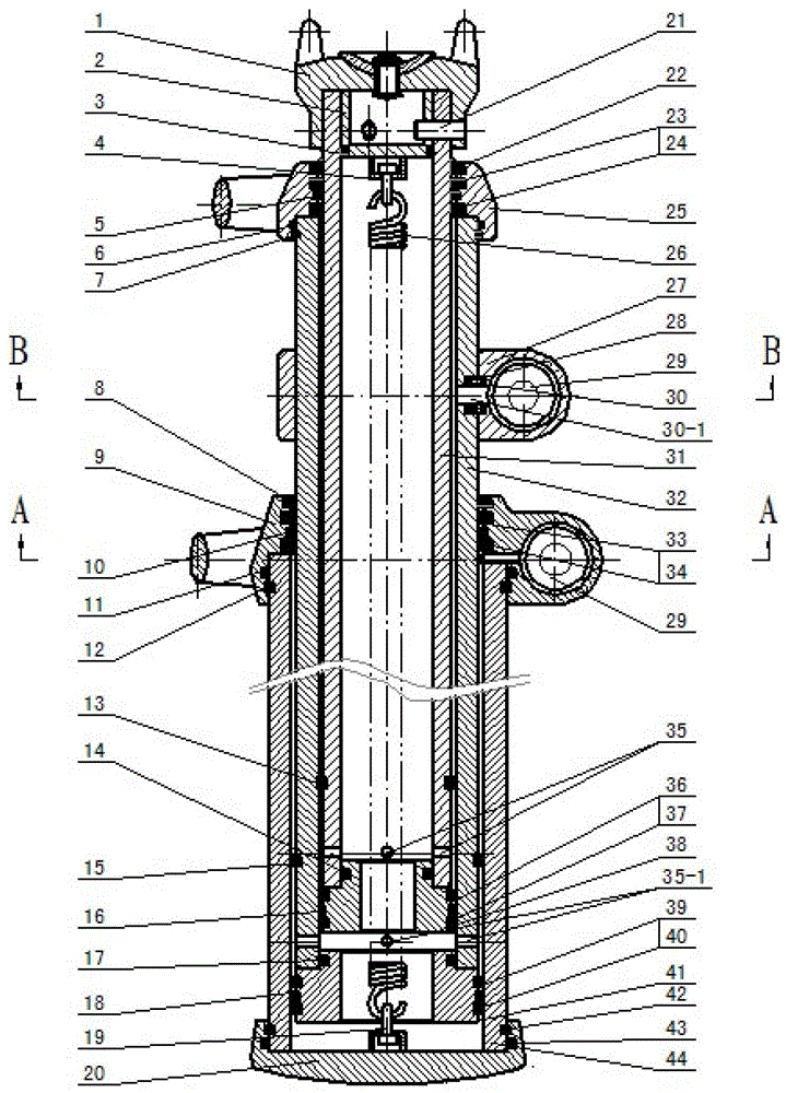 Double-injection double-seal pressure-display memory type single hydraulic prop