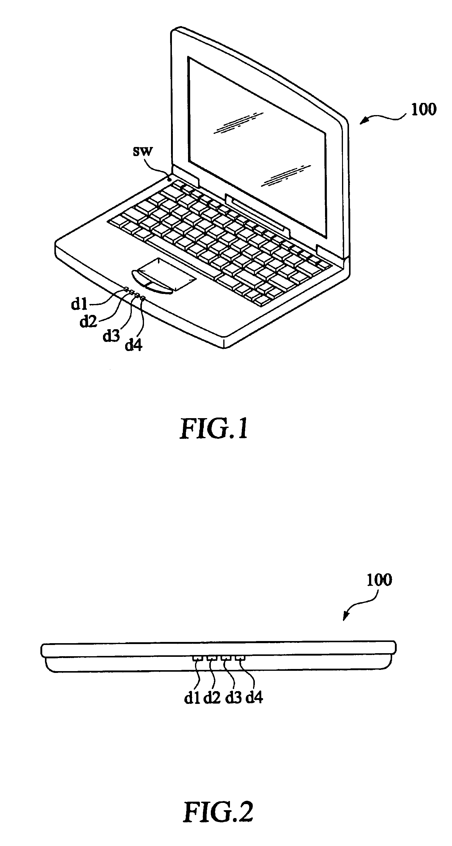 Battery power level inspection device co-constructed with system indicators of notebook computer and inspection method thereof