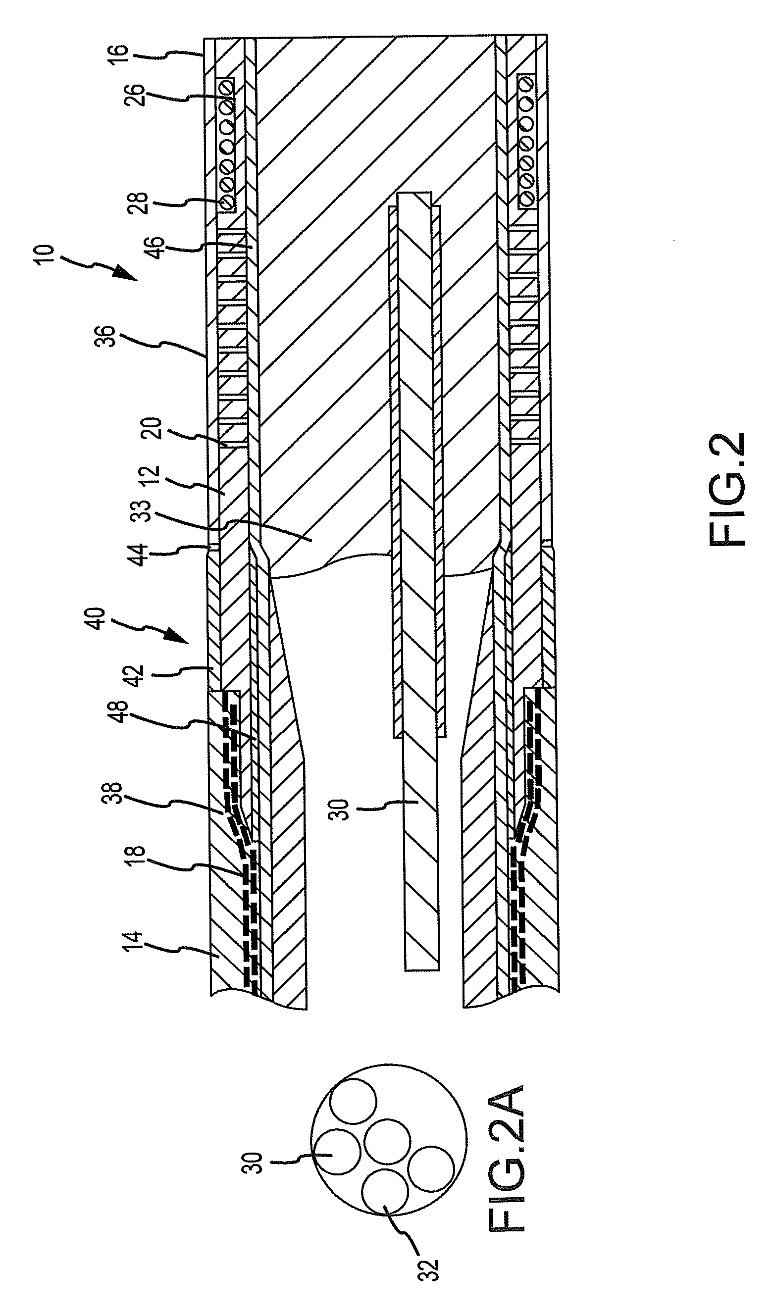Longitudinally incompressible, laterally flexible interior shaft for catheter