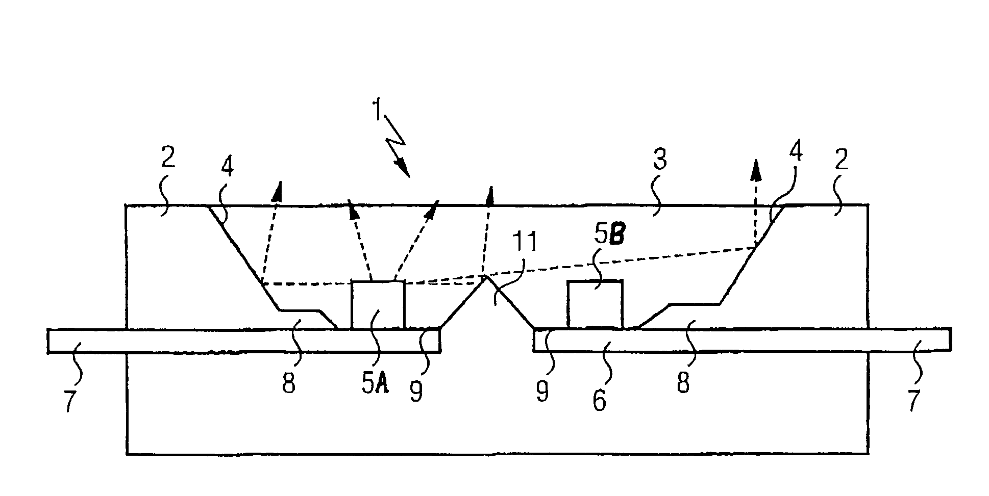 Component comprising a large number of light-emitting-diode chips