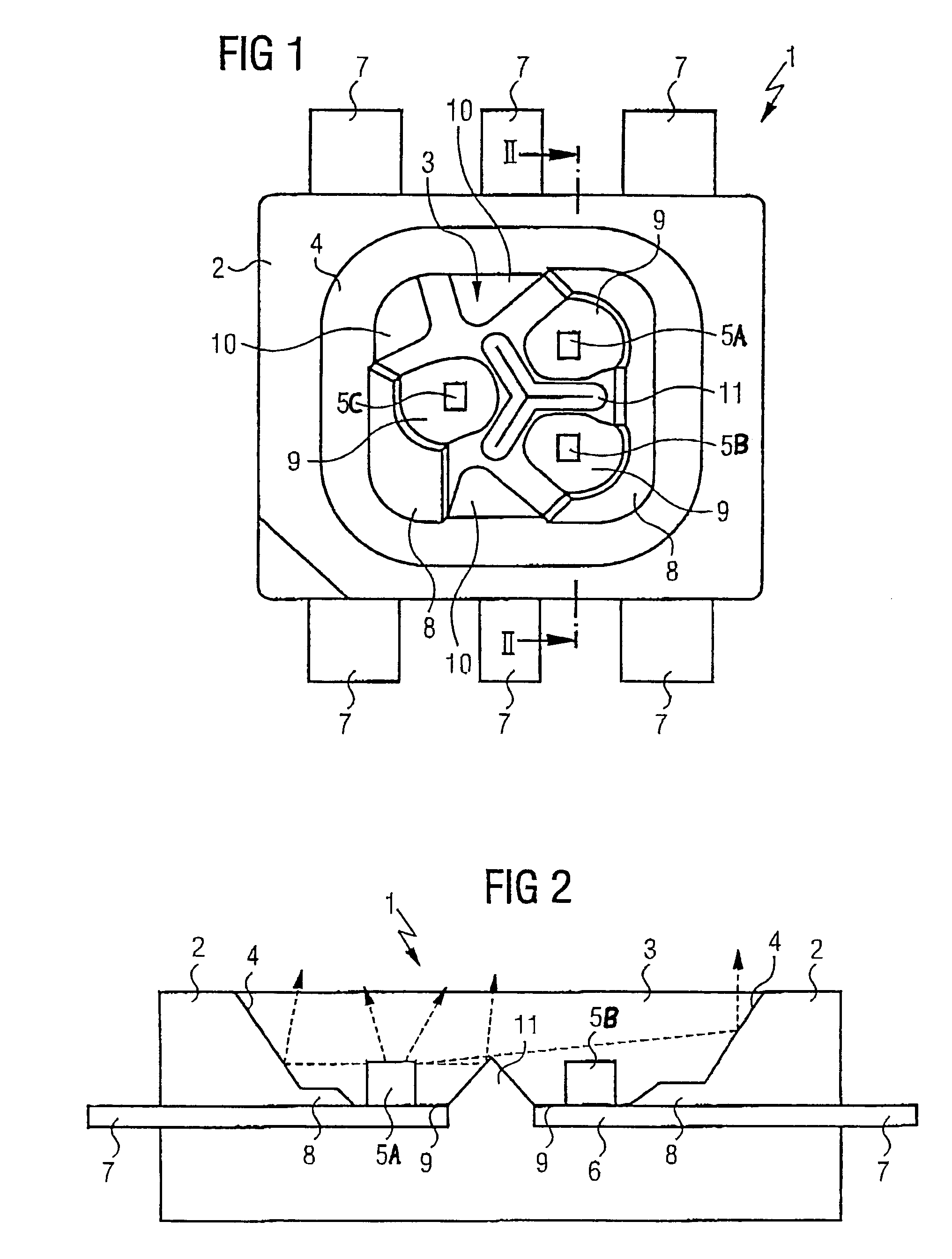 Component comprising a large number of light-emitting-diode chips