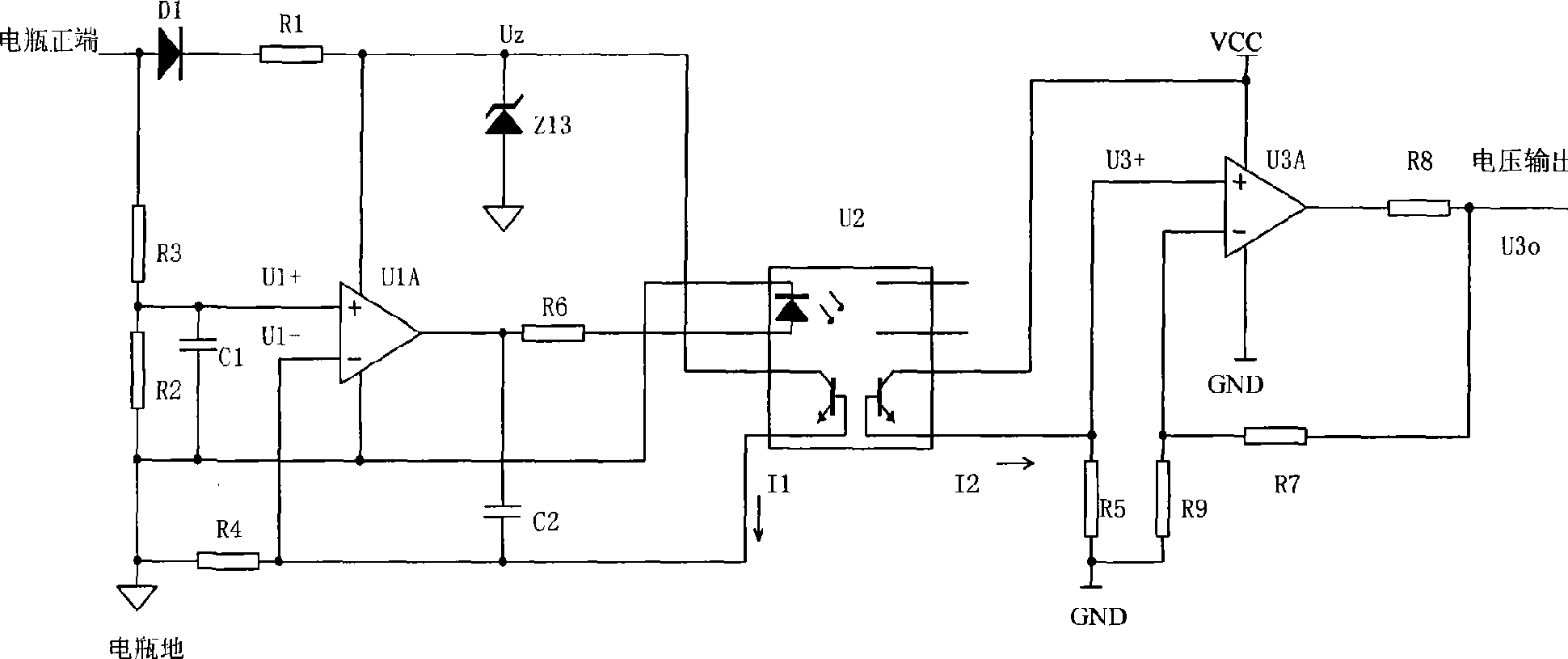 Battery jar voltage insulation test circuit based on linear optical coupler