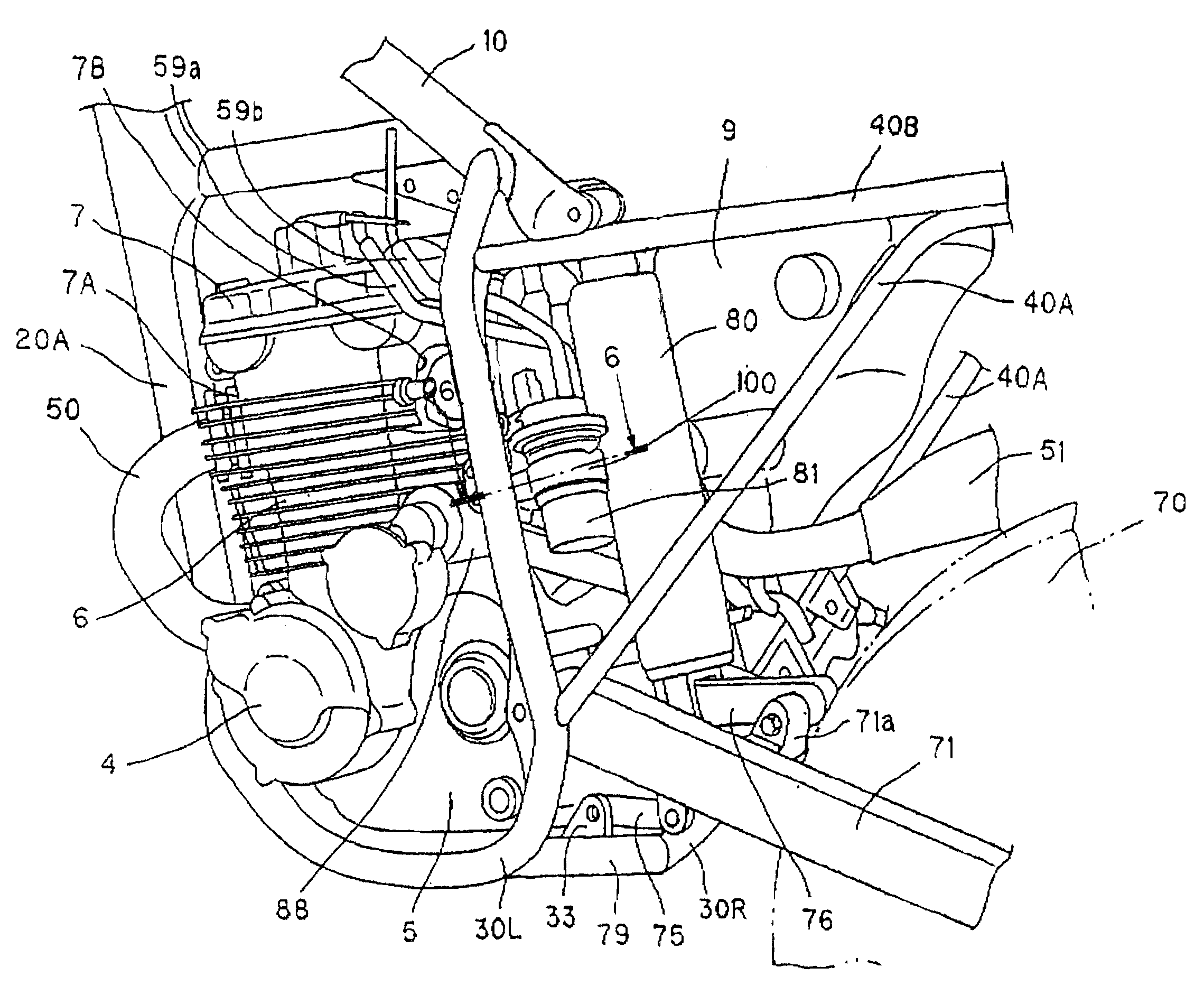 Fuel pump layout structure in motorcycle