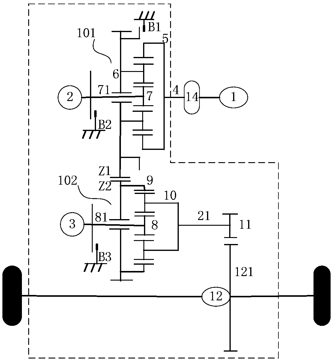 Automobile hybrid power coupling system and hybrid power control method and device