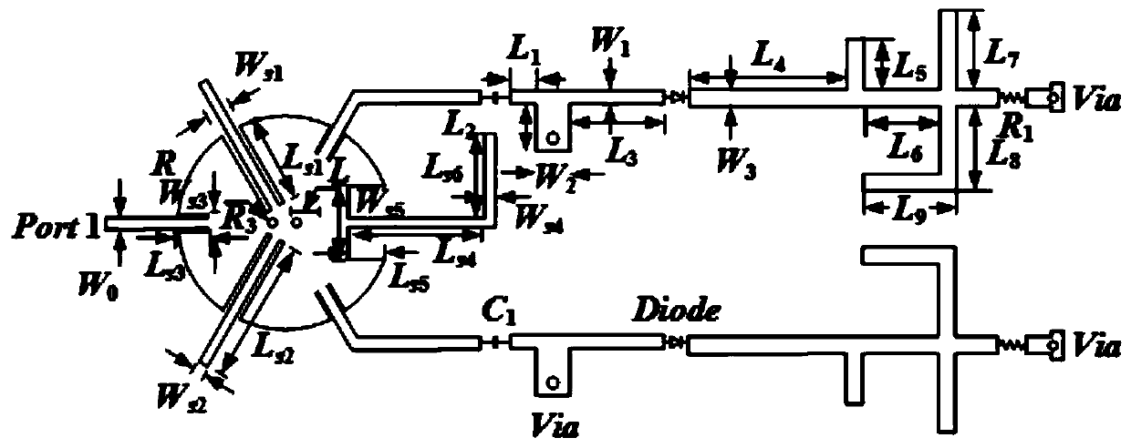 A rectifier circuit with band-pass characteristic and wide input power range