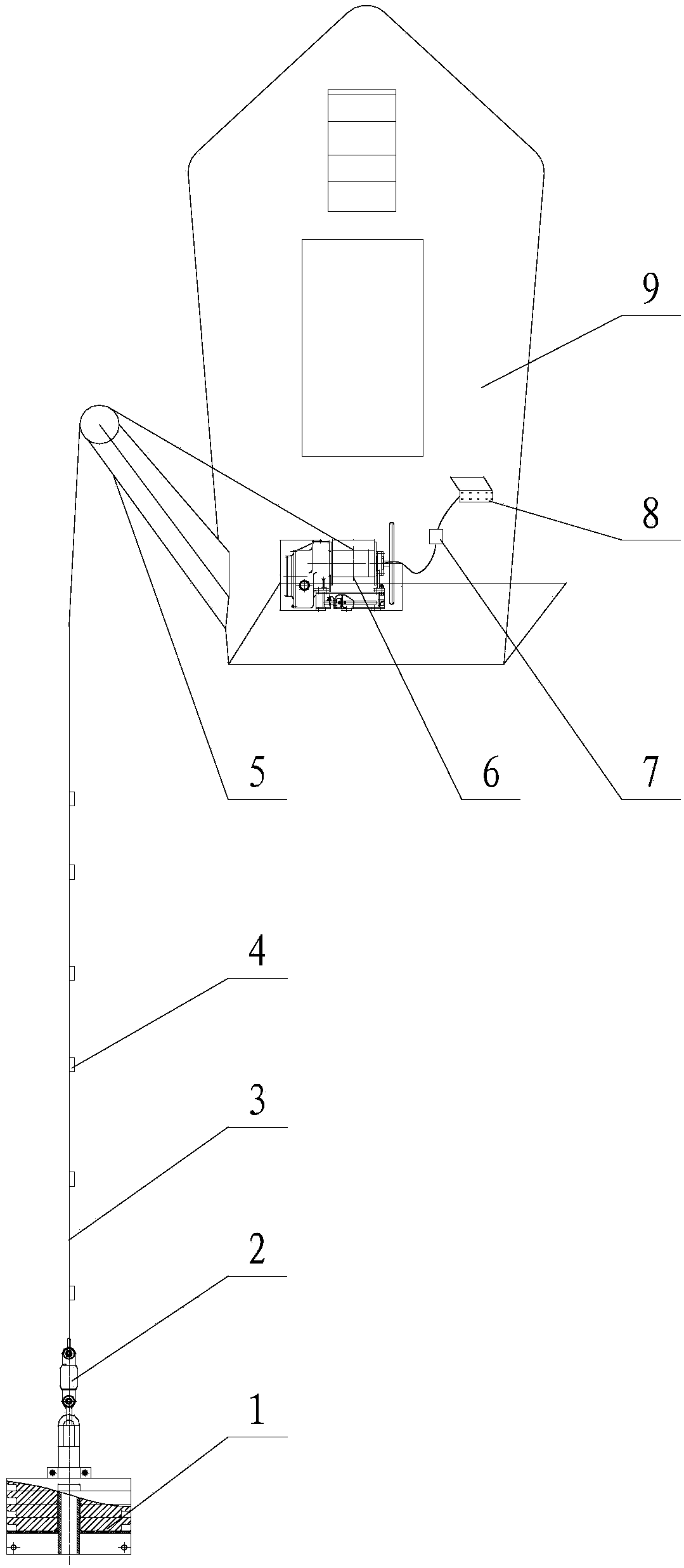 Shipborne water temperature vertical section stereoscopic observation system and use method thereof