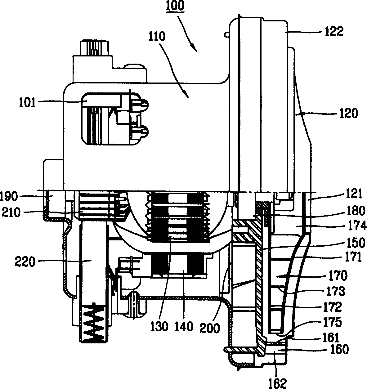 Structure for reducing resonance noise of external shell of fan for motor of vaccum dust collector