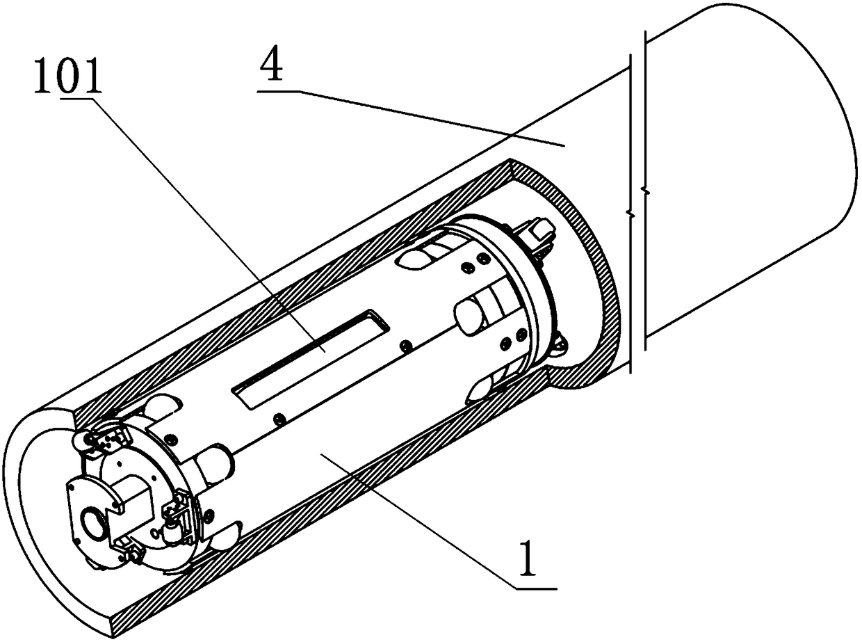 Deep hole self-centering in-tube robot